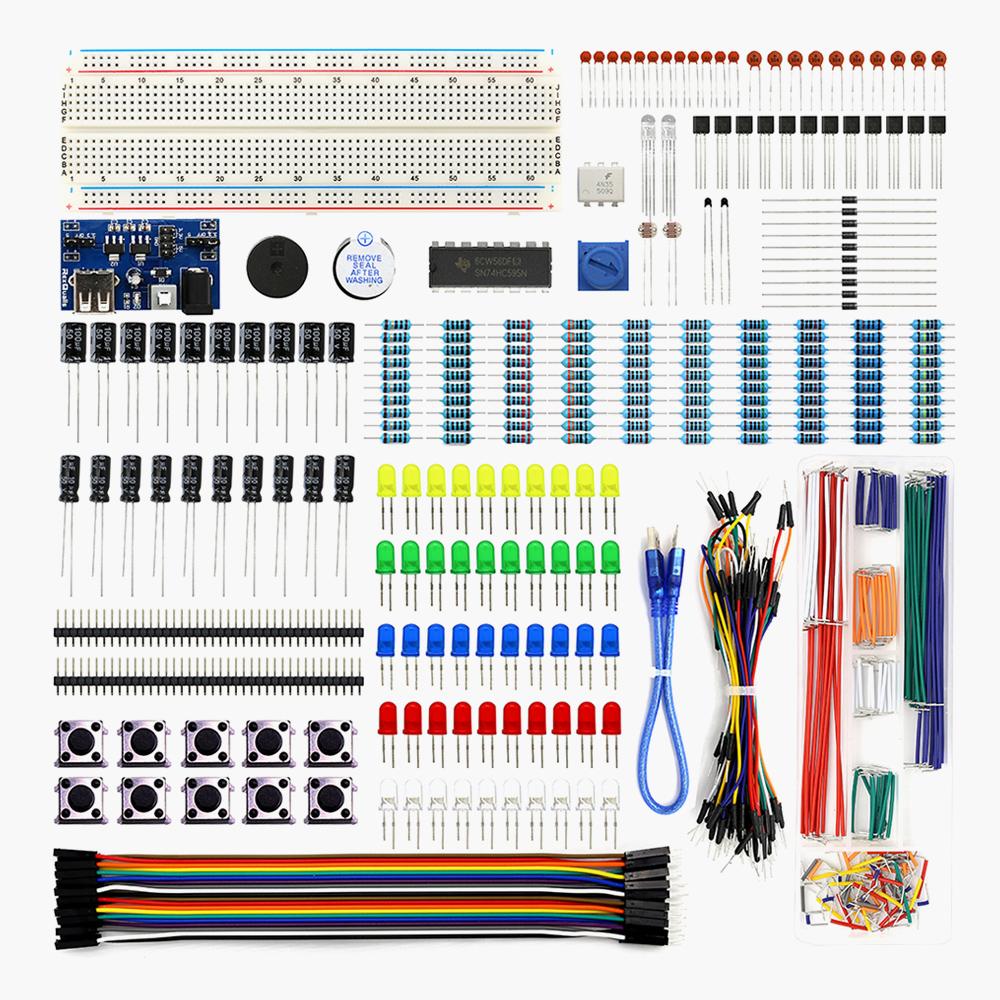 Electronics Component Fun Kit w/ Power Supply Module,Jumper Wire